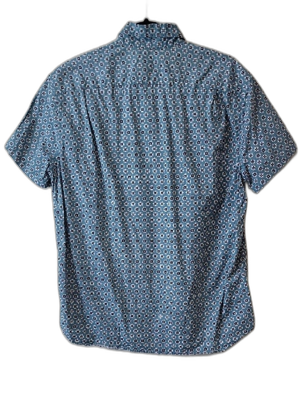 J. Crew Light Blue Short-Sleeve Button-Down Shirt with White Floral Print - Picture 2 of 9